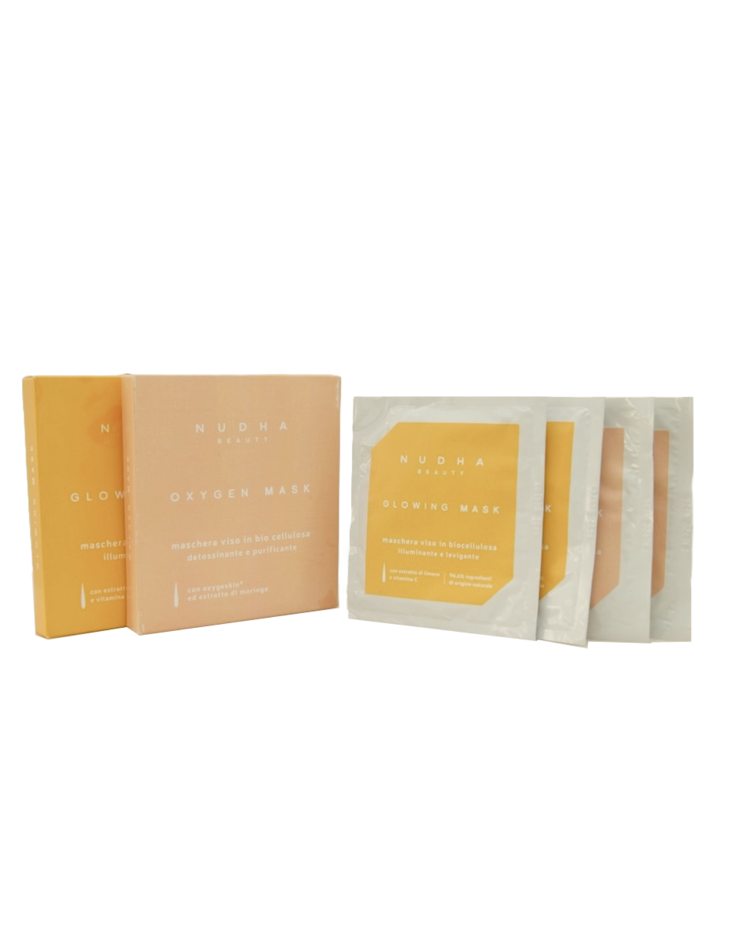 KIT 4 MASCHERE, routine mensile detossinante e illuminante